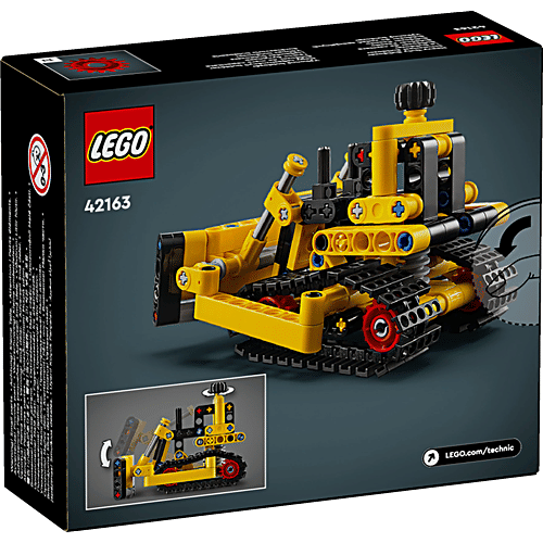 LEGO Technic Heavy-Duty Bulldozer Set 42163, 195 Pieces, Pack of 1  Authentic Bulldozer Design
 Moving Tracks for Play
 Functional Blade for Realism