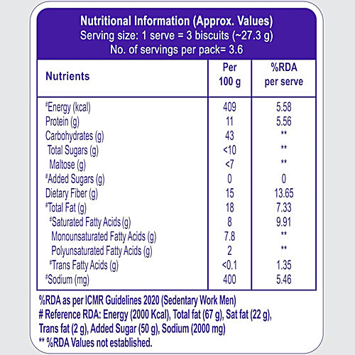 Dr Reddy's Celevida Celevida Biscuits - Suitable For Diabetics, 100 g Pouch Low Glycaemic Index, 50% of Daily Fibre, 20% Of Daily Protein, With Goodness Of Ragi, Soy, Wheat, Bengal Gram