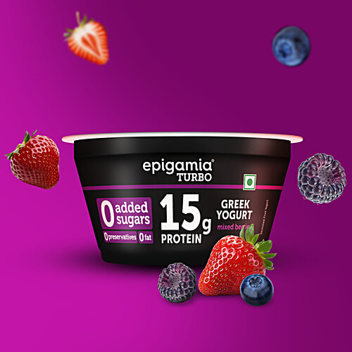 Epigamia Turbo 15 g Protein Yogurt - Mixed Berries, 140 g