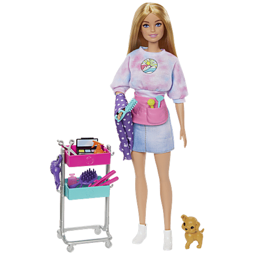 Barbie Malibu Stylist Doll & 14 Accessories Playset, Hair & Makeup Theme With Puppy & Styling Cart, 1 Set Barbie Stylist
Hair & Makeup Theme