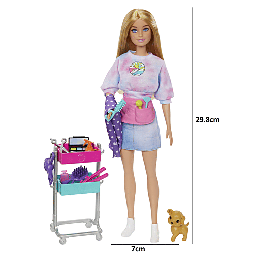 Barbie Malibu Stylist Doll & 14 Accessories Playset, Hair & Makeup Theme With Puppy & Styling Cart, 1 Set Barbie Stylist
Hair & Makeup Theme