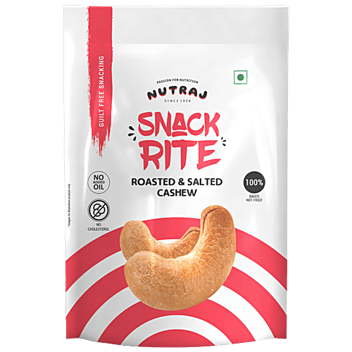Nutraj Snack Rite Cashew - Roasted & Salted, 150 g Pouch No Added Oil, No Cholesterol, Baked Not Fried