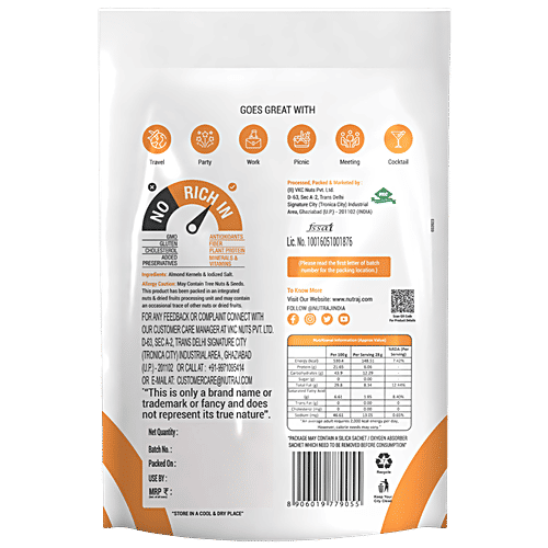 Nutraj Snack Rite Almond - Roasted & Salted, 150 g Pouch Baked Not Fried, No Cholesterol, 21 G Protein Per 100 G