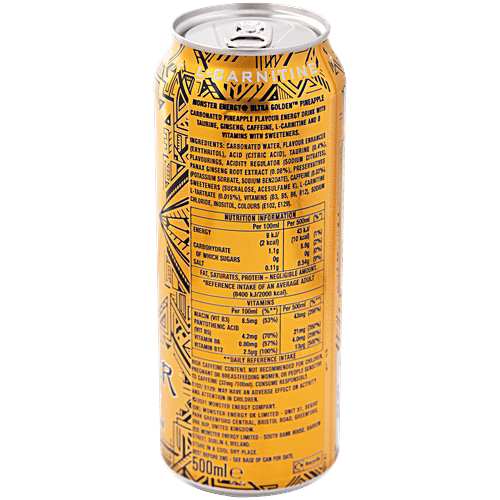 Monster Imported Energy Ultra Golden Pineapple - Imported, 500 ml Zero Sugar