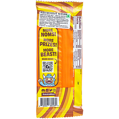 Mr Beast Feastables Deez Nutz Milk Chocolate Bar With Peanut Butter, 60 g  Indulgent Delight
 Smooth & Crunchy
