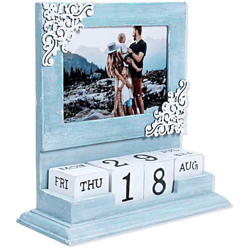 Little Birdie MDF Table Photo Frame - With Cube Block Calendar, 1 pc  Customisable Frame
 Desk Calendar