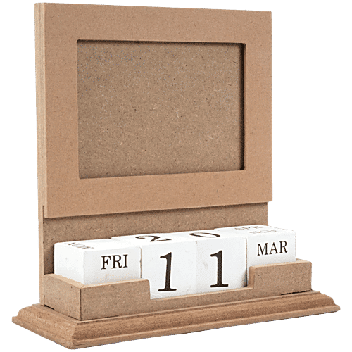 Little Birdie MDF Table Photo Frame - With Cube Block Calendar, 1 pc  Customisable Frame
 Desk Calendar