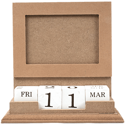Little Birdie MDF Table Photo Frame - With Cube Block Calendar, 1 pc  Customisable Frame
 Desk Calendar