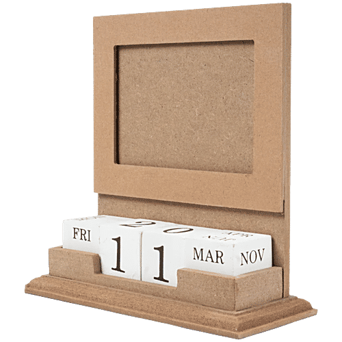 Little Birdie MDF Table Photo Frame - With Cube Block Calendar, 1 pc  Customisable Frame
 Desk Calendar