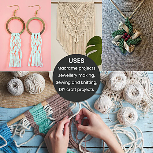 Little Birdie Cotton Twisted Cord Milky White Roll - 0.3 cm, 3 Ply, 25 m, 1 pc  Sturdy
 Durable
 Flexible, soft and smooth to touch