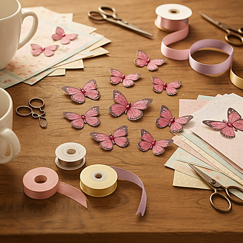 Little Birdie Handmade Embellishments 17 Stickers Set - Beautiful Butterflies, 18 pcs  