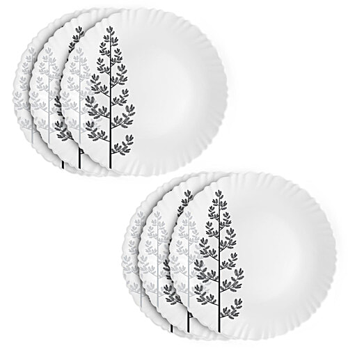 Cello Opal Glass Winter Pine Dinner Plates, 6 pcs  
