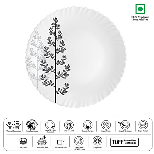 Cello Opal Glass Winter Pine Dinner Plates, 6 pcs  