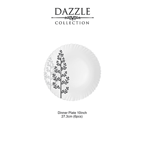 Cello Opal Glass Winter Pine Dinner Plates, 6 pcs  