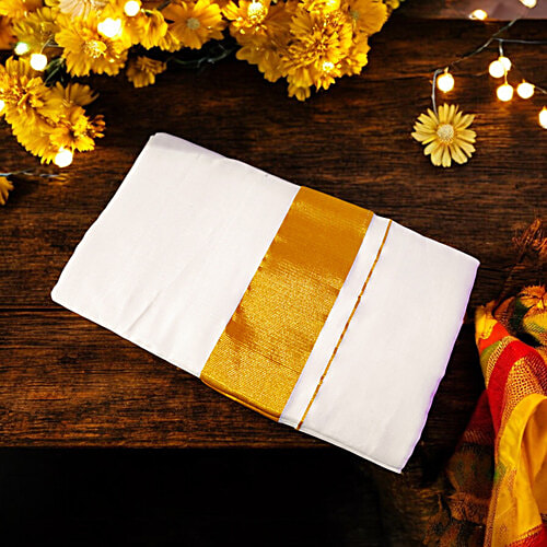 House of Festivals Kerala Cotton Saree - 6.25 m, 1 pc  