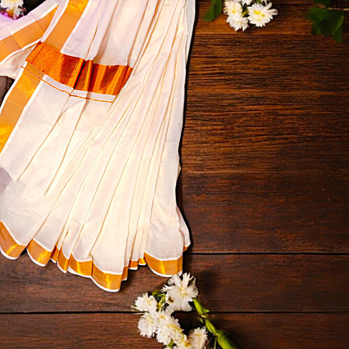 House of Festivals Kerala Cotton Saree - 6.25 m, 1 pc  