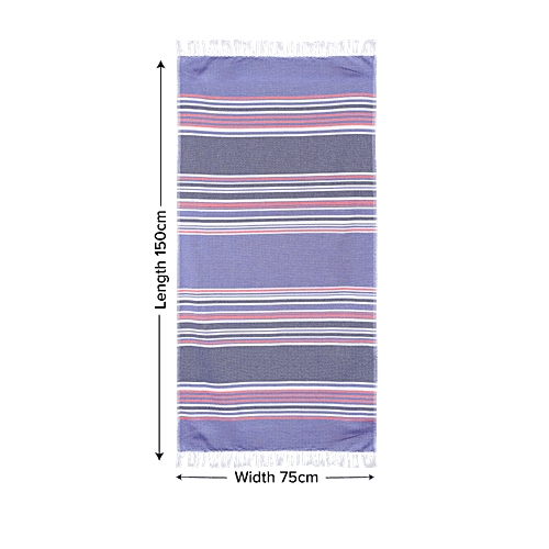 bb home Earth Cotton Bath Towel - Waves, Purple, 75 cm x 150 cm, Large, 1 pc