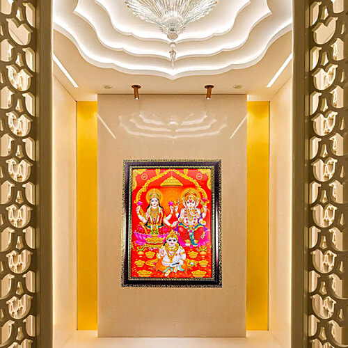 Mangal Bhavan Laxmi Ganesh Kuber Picture Frame, 1 pc