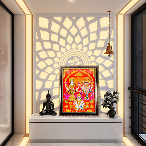 Mangal Bhavan Laxmi Ganesh Kuber Picture Frame, 1 pc
