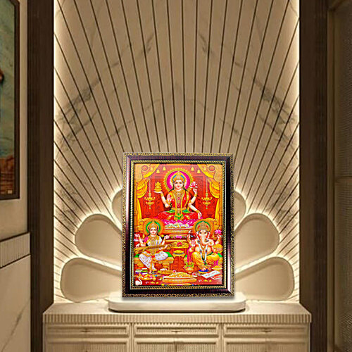 Mangal Bhavan Laxmi Ganesh Saraswati Picture Frame, 1 pc  