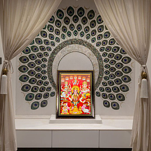 Mangal Bhavan Laxmi Ganesh Saraswati Vishnu Picture Frame, 1 pc