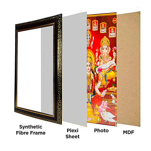 Mangal Bhavan Laxmi Ganesh Saraswati Vishnu Picture Frame, 1 pc
