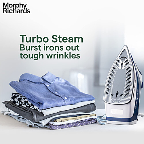 Morphy Richards Super Glide 2000 Watt 300ml Steam Iron (Turbo Steam Burst, 500010, Blue), 1 Unit  