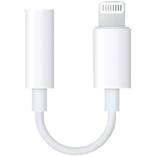 Apple Lightning to 3.5mm Aux 0.32 Feet (0.1M) Adapter (Flexible Compatibility, White), 1 Unit  
