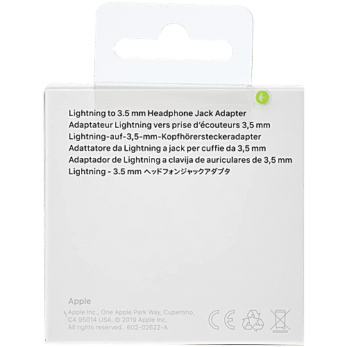 Apple Lightning to 3.5mm Aux 0.32 Feet (0.1M) Adapter (Flexible Compatibility, White), 1 Unit  