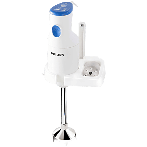 Philips India Daily Collection 250 Watt Hand Blender with 2 Attachments (Safety Carry Lock, Blue & White), 1 Unit  