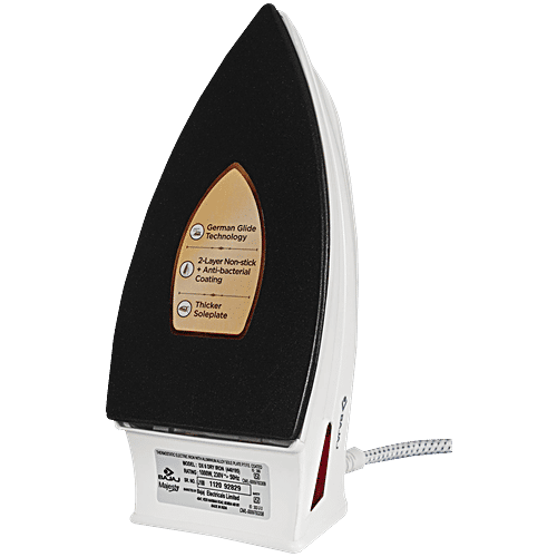 Bajaj Electricals Majesty 1000 Watt Dry Iron (German Coating Technology, MajestyDX6, White), 1 Unit  