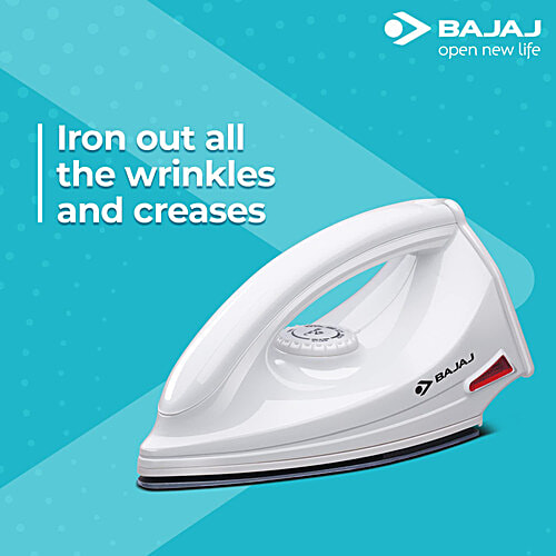 Bajaj Electricals Majesty 1000 Watt Dry Iron (German Coating Technology, MajestyDX6, White), 1 Unit  