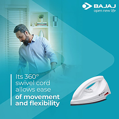 Bajaj Electricals Majesty 1000 Watt Dry Iron (German Coating Technology, MajestyDX6, White), 1 Unit  