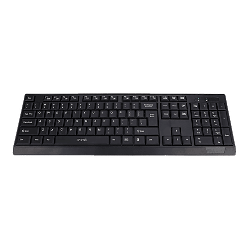 Croma Croma 2.4 GHz Wireless Keyboard & Mouse Combo (1000 DPI, Plug & Play, Black), 1 Unit
