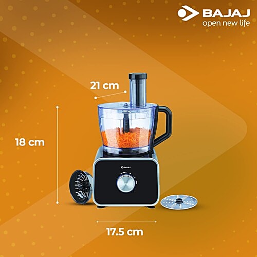 Bajaj BAJAJ FX 1000 DLX 1000 Watt Food Processor with 6 Blades (Black), 1 Unit  