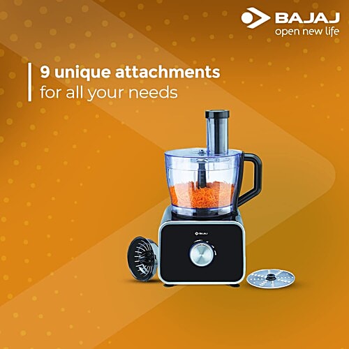 Bajaj BAJAJ FX 1000 DLX 1000 Watt Food Processor with 6 Blades (Black), 1 Unit  