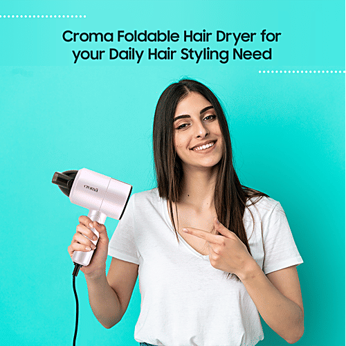 Croma Hair Dryer with 3 Heat Settings & Cool Shot (Overheat Protection, Pink), 1 Unit  