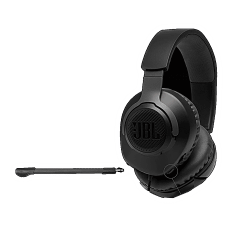 JBL JBL Quantum 100 JBLQUANTUM100BLK Wired Headphone with Mic (3.5 mm Connector, On Ear, Black), 1 Unit