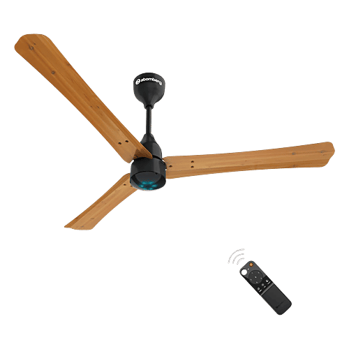 Atomberg atomberg Renesa Smart Plus 5 Star 1200mm 3 Blade BLDC Motor Smart Ceiling Fan with Remote (Alexa & Google Assistant, Golden Oakwood), 1 Unit  
