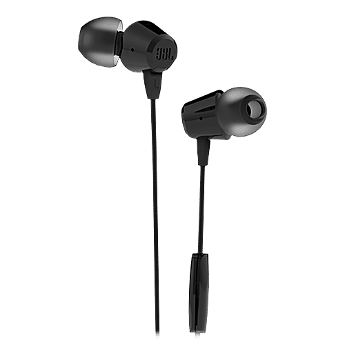 JBL JBL T50HIBLKIN Wired Earphone with Mic (In Ear, Black), 1 Unit