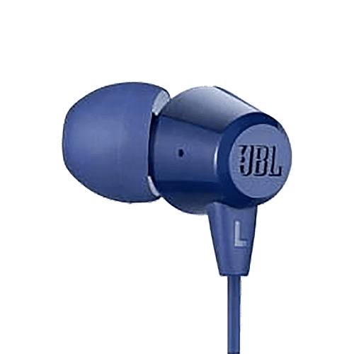JBL JBL T50HIBLUIN Wired Earphone with Mic (In Ear, Blue), 1 Unit  