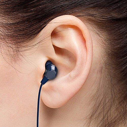 JBL JBL T50HIBLUIN Wired Earphone with Mic (In Ear, Blue), 1 Unit  