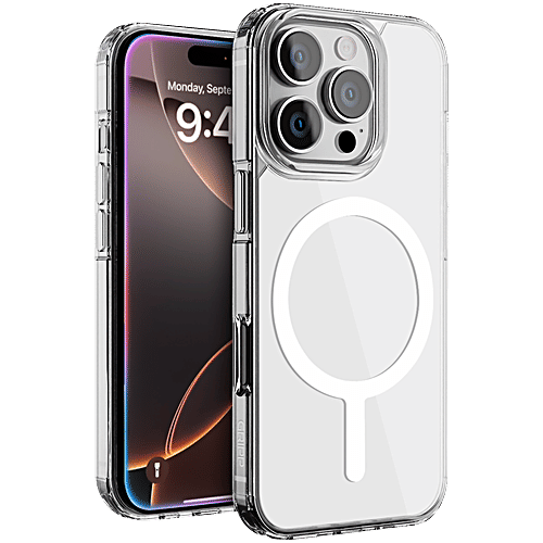 Gripp Duce Tempered Glass & Polycarbonate, Silicone Back Cover Combo for Apple iPhone 16 Pro (MagSafe Charging Support, Transparent), 1 Unit  