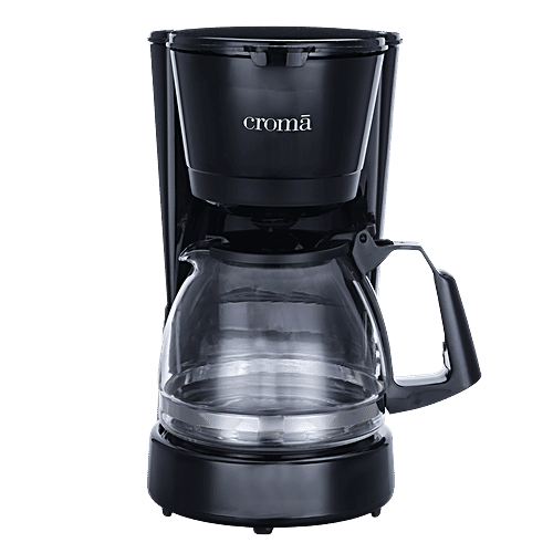 Croma 600 Watt 5 Cups Manual Black Coffee Maker with Rust Resistant (Black), 1 Unit