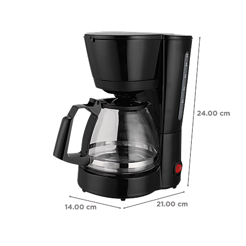 Croma 600 Watt 5 Cups Manual Black Coffee Maker with Rust Resistant (Black), 1 Unit