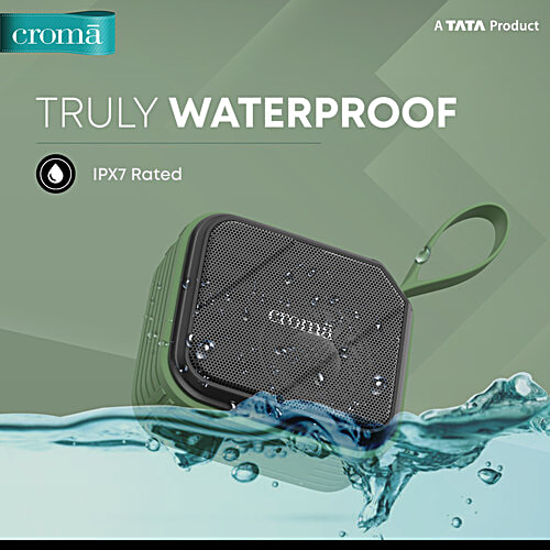 Croma 8W Portable Bluetooth Speaker (Lightweight and Ergonomic Design, 5.1 Channel, Green), 1 Unit  