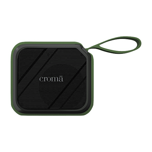 Croma 8W Portable Bluetooth Speaker (Lightweight and Ergonomic Design, 5.1 Channel, Green), 1 Unit  