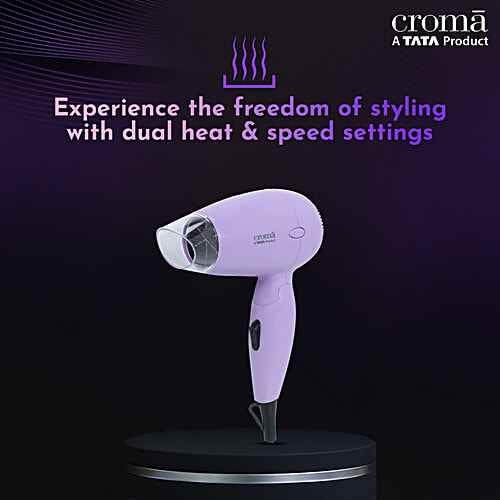 Croma CRSH700HCA270601 Hair Dryer with 2 Heat Settings (Overheat Protection, Purple), 1 Unit  