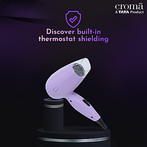 Croma CRSH700HCA270601 Hair Dryer with 2 Heat Settings (Overheat Protection, Purple), 1 Unit  