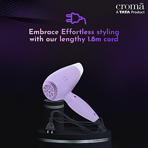 Croma CRSH700HCA270601 Hair Dryer with 2 Heat Settings (Overheat Protection, Purple), 1 Unit  